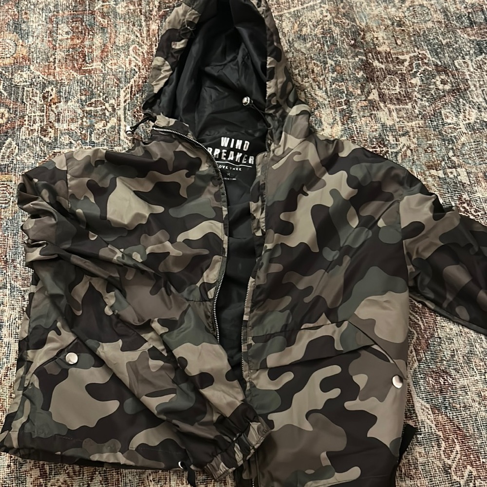 Camo Cropped Windbreaker